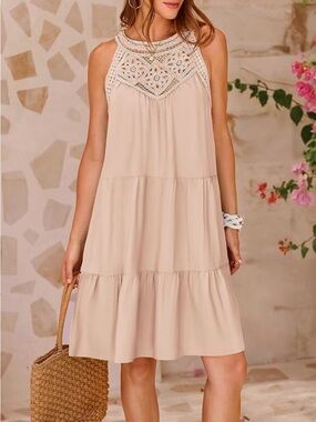 Boho Halter Neck Mini Dress